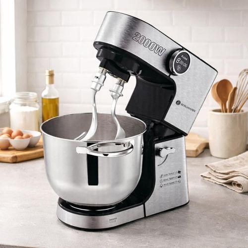 Bergmann  Robot Pétrin Pâtissier Double Crochet 8L 2000W