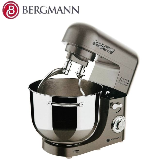 Bergmann  Robot Pétrin Pâtissier Double Crochet 8L 2000W