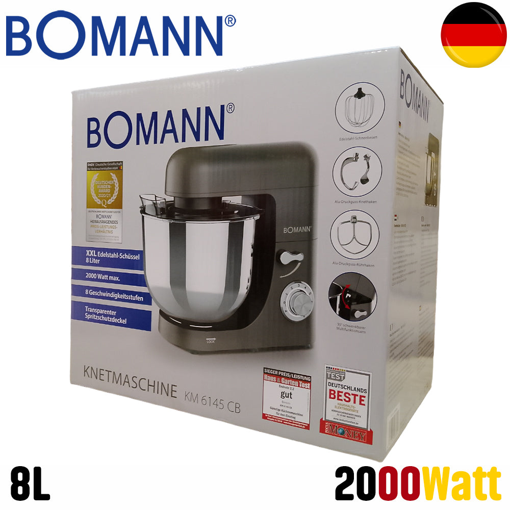 pétrin bomann 2000w / 8 L - ROBOT  double crochet