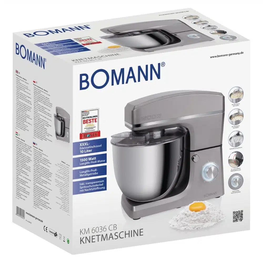 Pétrin BOMANN Double Crochet Multismart 6.2L 1500W