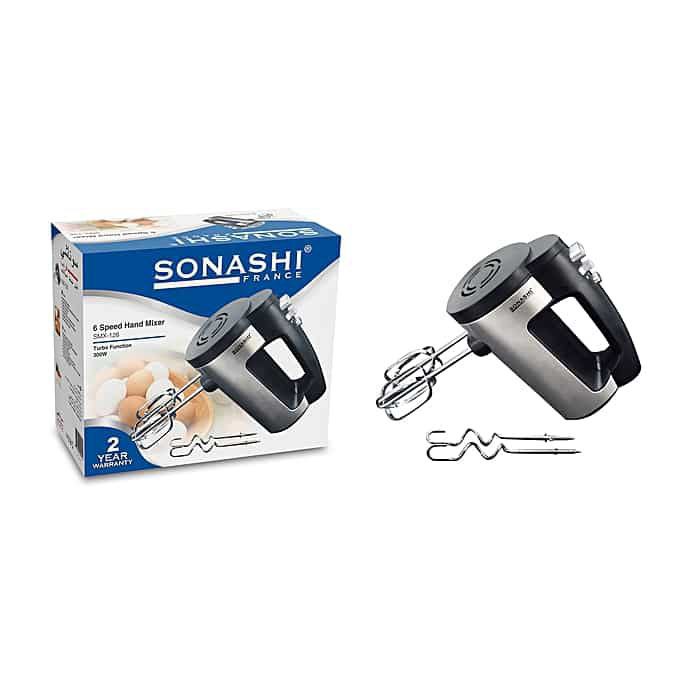 Sonashi Batteur Électrique À Main 300W Inox 6 vitesses et Turbo - SMX 126N
