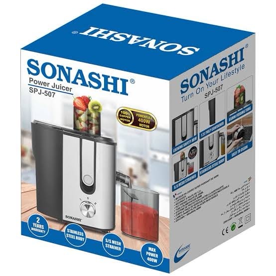 Centrifugeuse De Fruits Et Légumes 1.2L 2 Vitesses 400W Sonashi SPJ-507