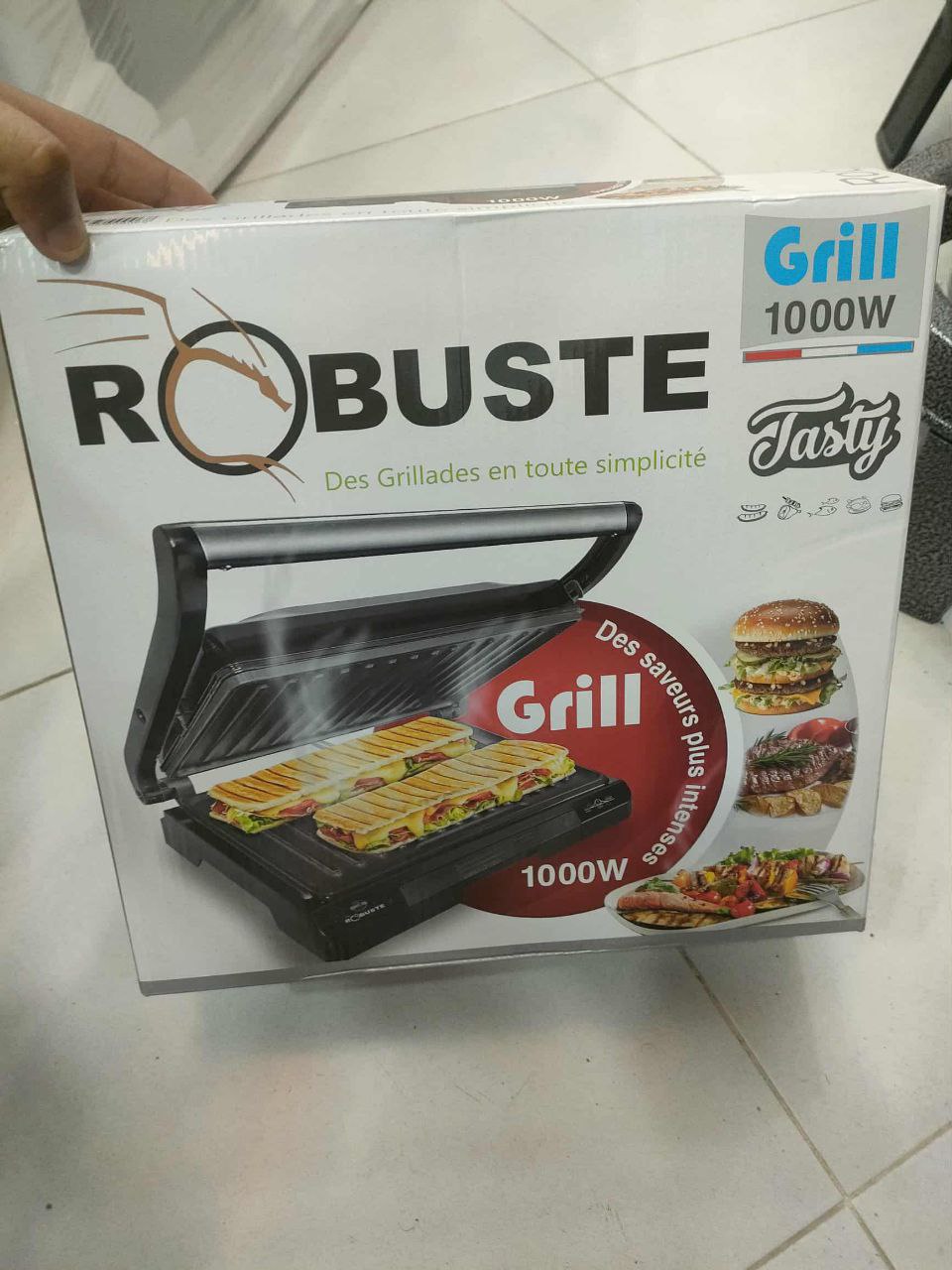 Robuste Panineuse & Grill -1000 Watts - Tasty