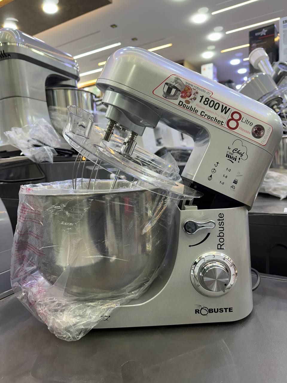 Pétrin Double Crochet 08L 1800W Robuste PRO MAX