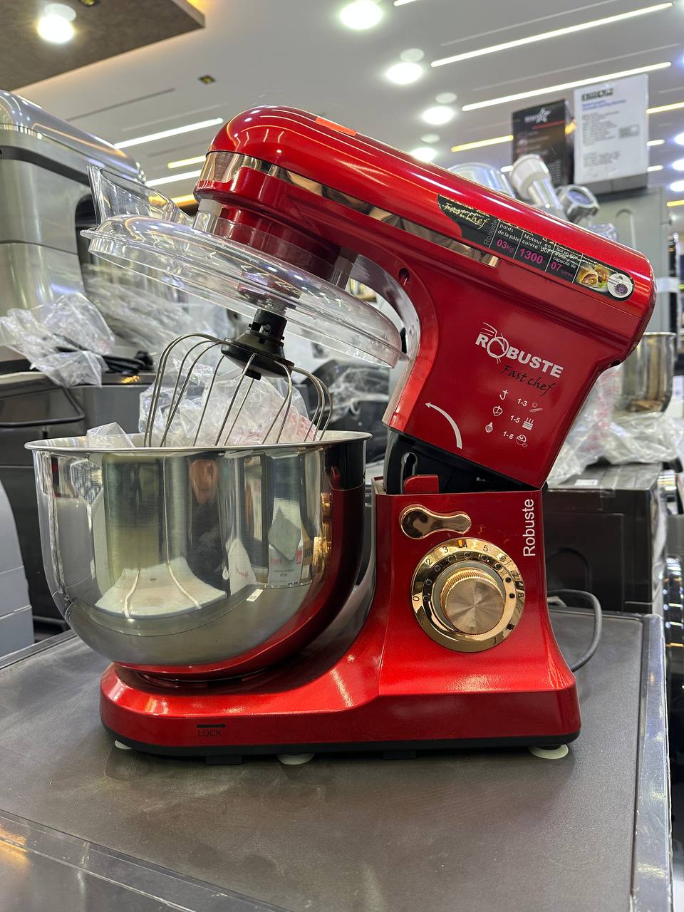 Robuste Robot pétrin fast chef Bol En Inox 1300W- 7L